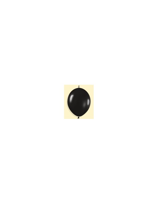 Bolsa de 50 globos sempertex r6 de 15 cm link-o-loon color fashion sólido negro (080) Sempertex Globos Link o Loon