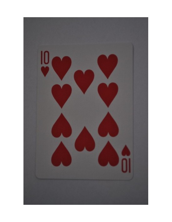 Baraja bicycle 52 cartas iguales dorso rojo diez de corazones US Playing Card Co. Cartomagia
