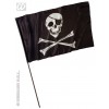 Bandera pirata (120 x 70 cm) con palo (140 cm) Widmann Varios