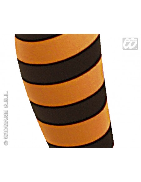 Medias panty de rayas naranja y negro talla 7-10 años Widmann Medias y Pantys