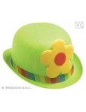 Sombrero fieltro verde con flor amarilla Widmann Sombreros