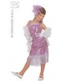 Disfraz de cabaretera glamurosa con plumas violeta (talla 4-5 años) Widmann Niña
