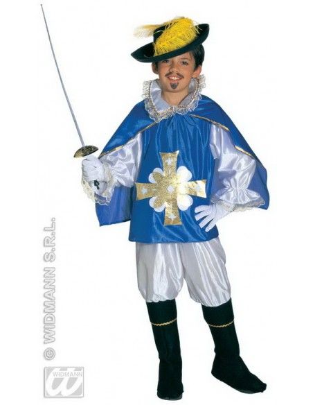 Disfraz de mosquetero 11-13 años, 158 cm azul Widmann Niño