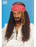 Peluca pirata cinta del pelo, bigote y barba castaño Widmann Pelucas y Calvas