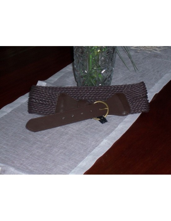 Cinturón ancho con cordón en color chocolate talla s/m Genérico Ropa y complementos