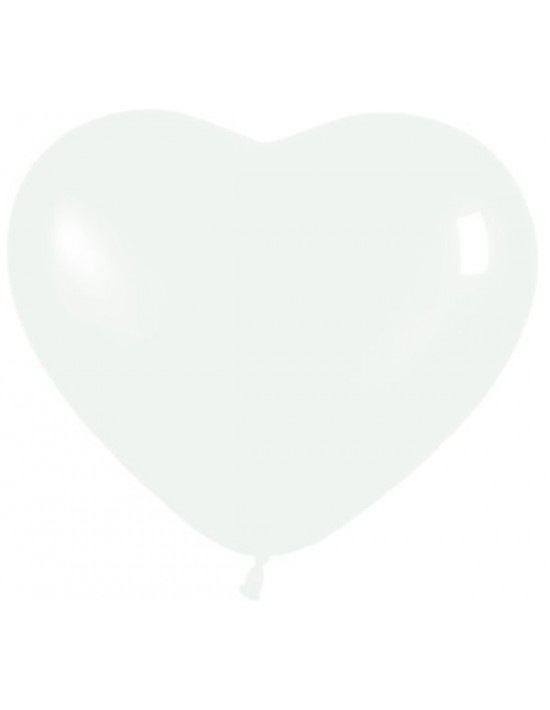 Bolsa de 50 globos sempertex r12 de 30 cm color fashion blanco "corazón" Sempertex Globos con forma