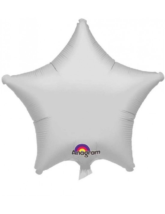 Globo de foil metálico con forma de estrella plateada de 48 cm Anagram Globos Foil sólidos