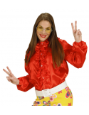 Blusa roja con volantes de raso talla m Widmann Para Mujer