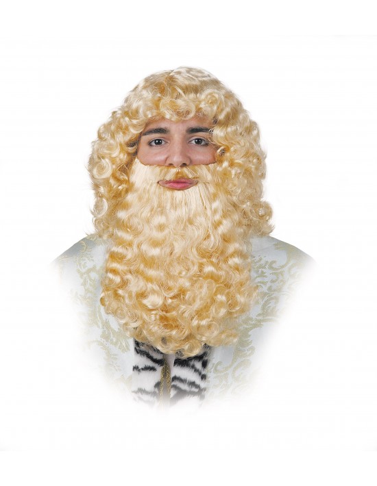 Barba de rey en rubio Disfraces FCR Barbas y bigotes