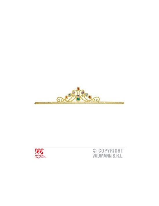 Corona dorada reina con gemas Widmann De cabeza
