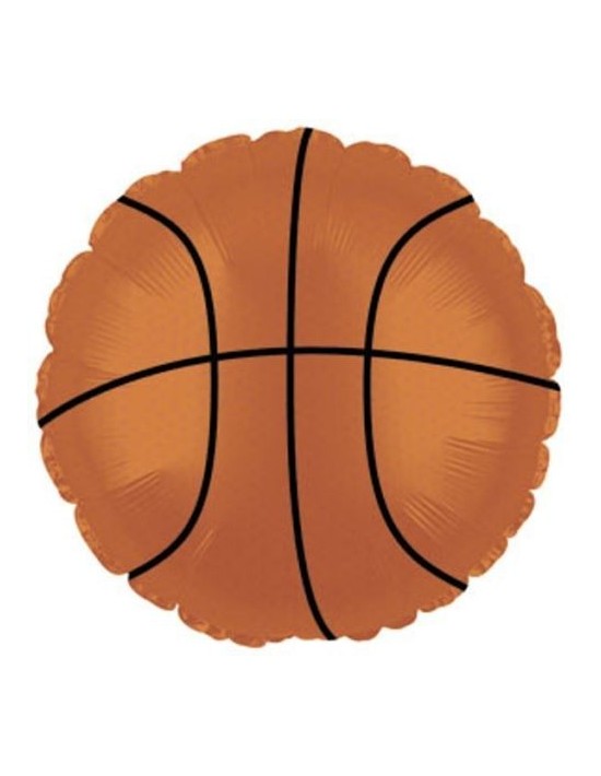Globo de foil basketball 45x45 cm + tubo inflador Gran Festival Globos Foil sólidos