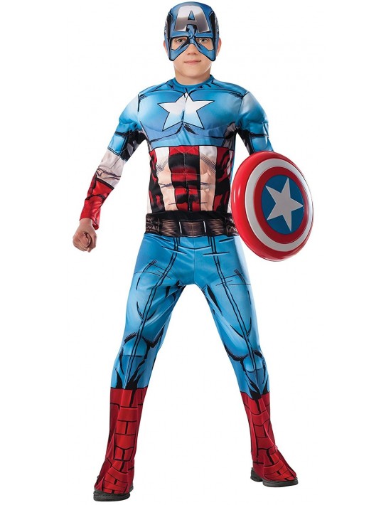 cubo Experimentar Enmarañarse Disfraz capitán américa avengers musculoso talla 8-10 años Rubies