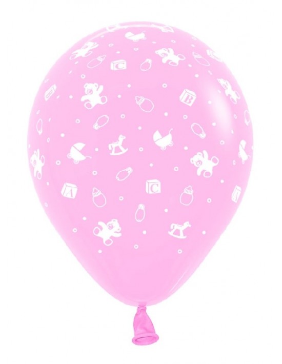 Bolsa de 12 globos sempertex r12 de 30 cm color fashion pastel rosado bebitos (109) Sempertex Globos Impresos