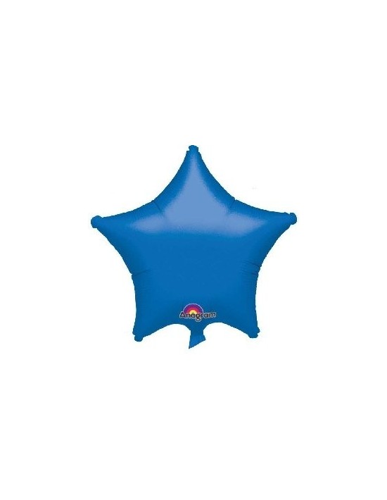 Globo de foil metálico con forma de estrella azul de 48 cm empaquetado Anagram Globos Foil sólidos