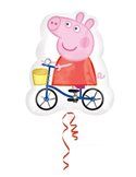 Globo foil forma Peppa Pig en bicicleta Anagram Globos Foil sólidos