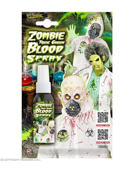 Spray de sangre zombi verde tóxico 