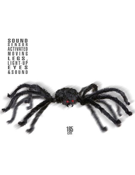 Araña gigante con ojos luminosos y sonido